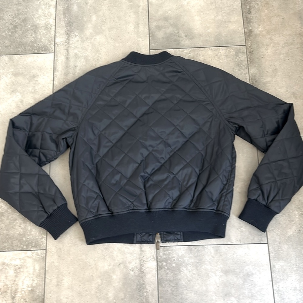 NEW Vince quilted bomber zip jacket in Costal Blue navy XS - Picture 3 of 8